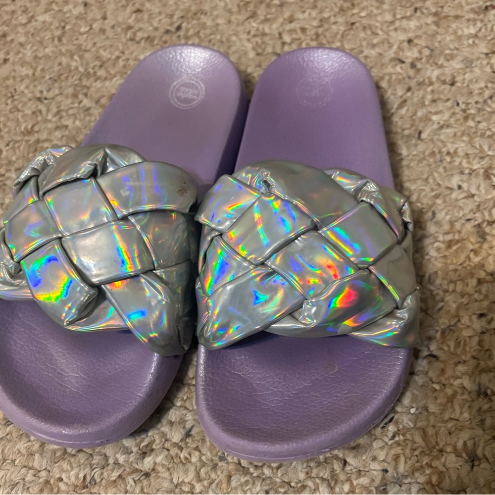 Kids Iridescent Purple Sandals